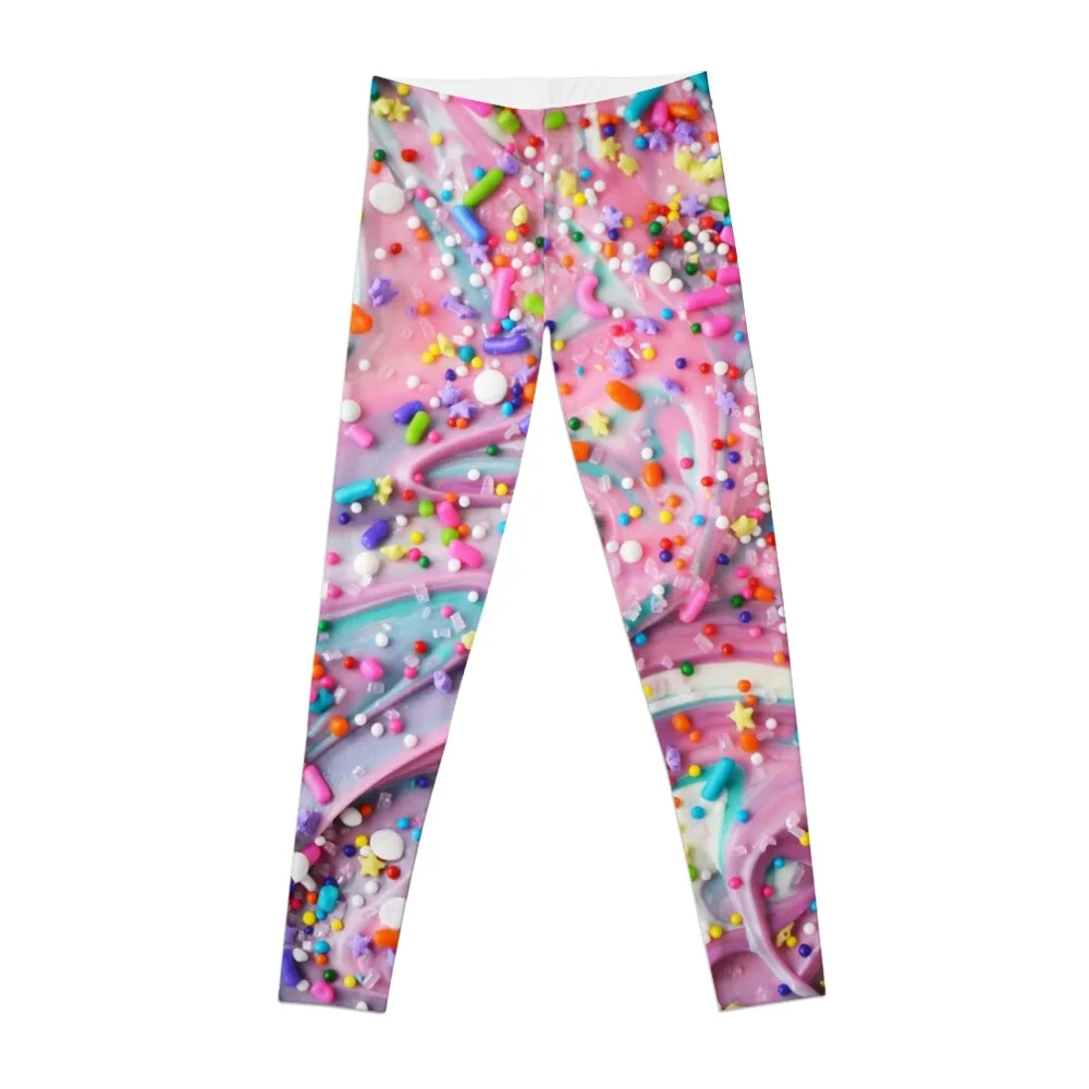 Colorful Candy Swirls with Sprinkles Leggings flared leggings gym leggings