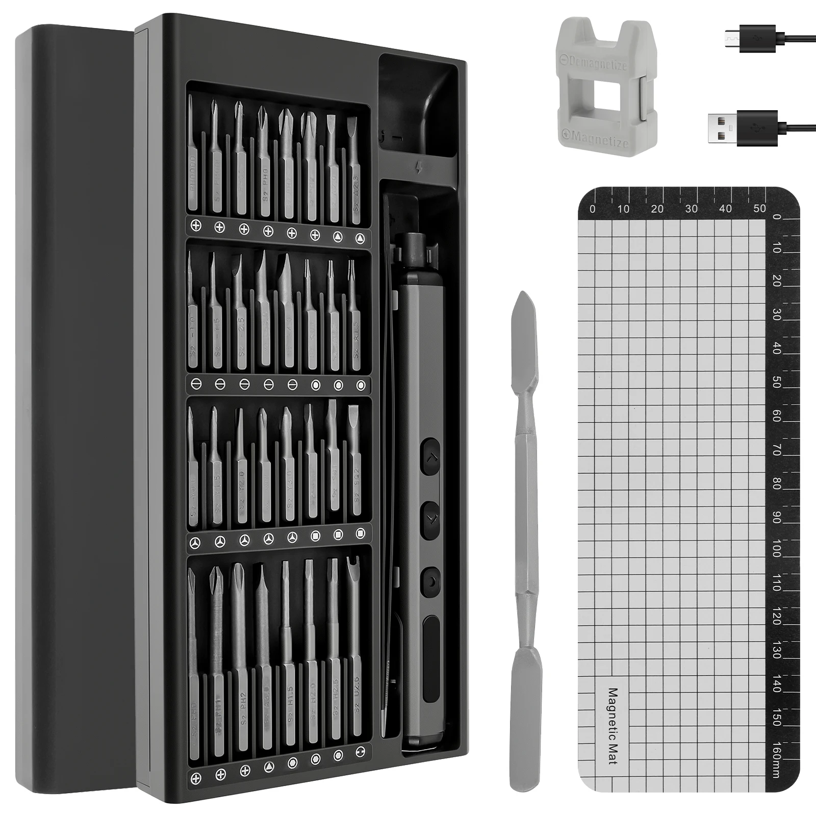 70-in-1-Elektroschrauber-Set, USB-Aufladung, Akku-Bohrschrauber, magnetisches