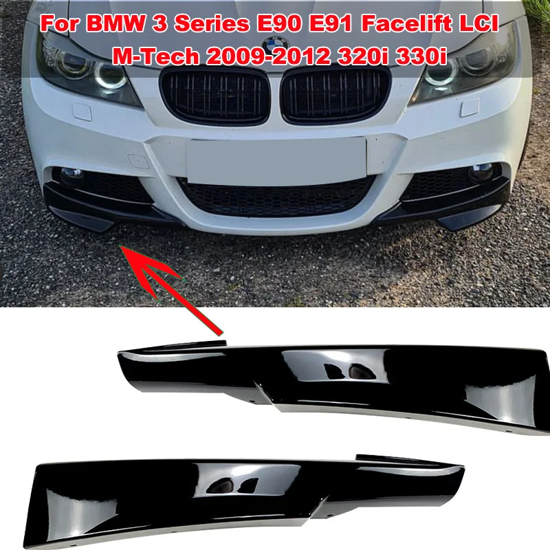 

Front Bumper Splitter Cover Canards Air Vent For BMW 3 Series E90 E91 Facelift LCI M-Tech 2009-2012 320i 330i Car Accessories