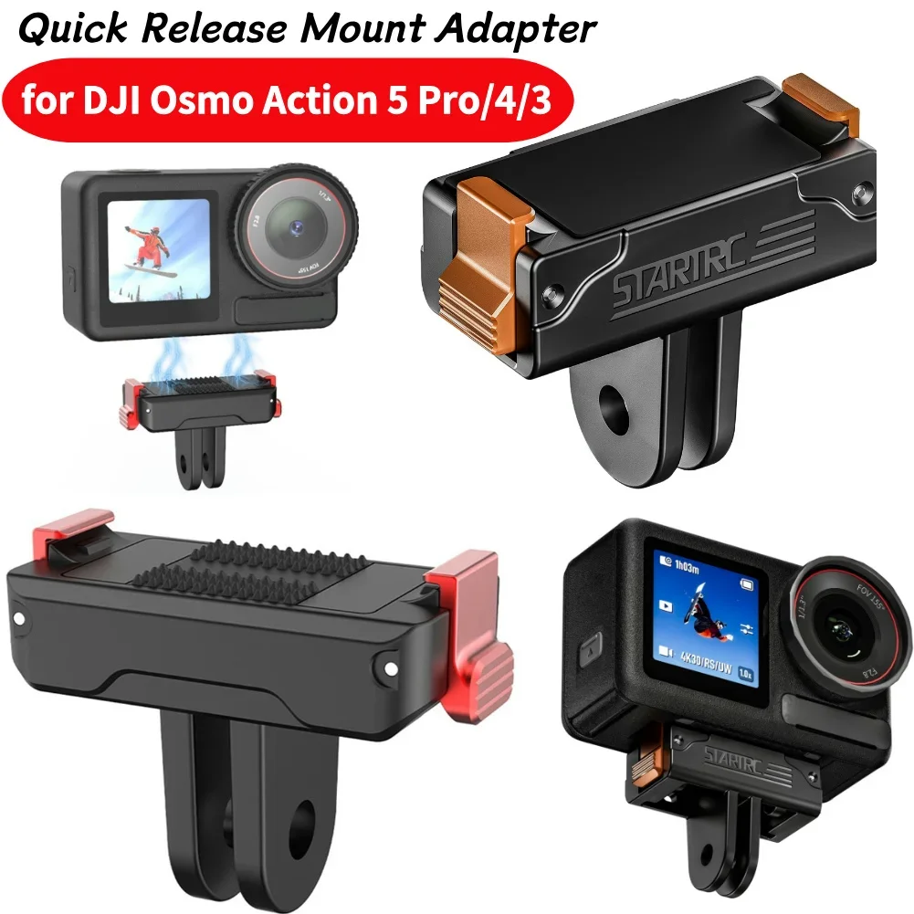

For DJI Osmo Action 5 Pro/4/3 CNC Alloy Metal Magnetic Quick Release Mount Adapter Claw Stand Mount Adapter Camera Accessories