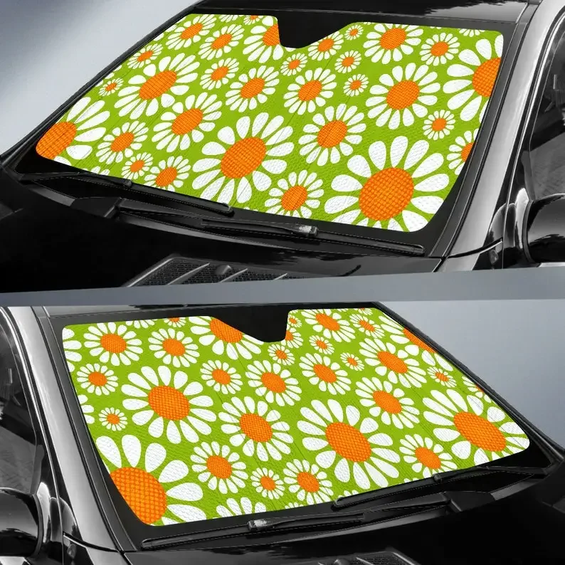 Daisy Auto Sunshade, Daisies, Cute Car Accessories, Sunshade For Car Windshield, New Driver Gift, Graduation Gift, Birthday Gift