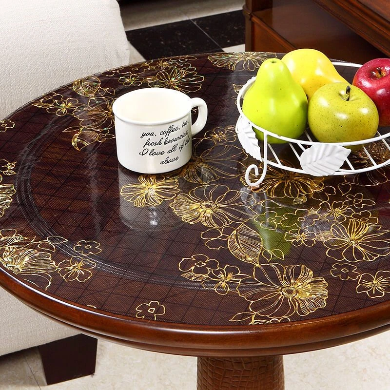 Soft Glass PVC Table Mat Waterproof And Oil-Proof Tablecloth No-Wash Coffee Table Mat Dining Table Cloth Desk Cover Protector