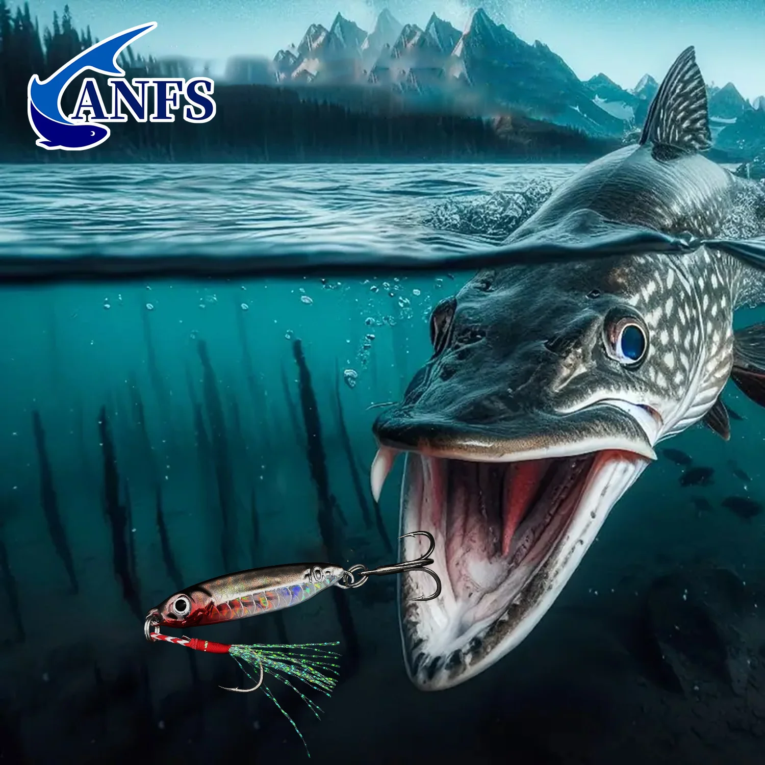 ANFS 5 قطع من الرقصة المعدنية الطويلة مع خطافات مزدوجة، طُعم مزيف VIB للمياه العذبة والمياه المالحة - هدايا رائعة لصيد الأسماك للرجال #3