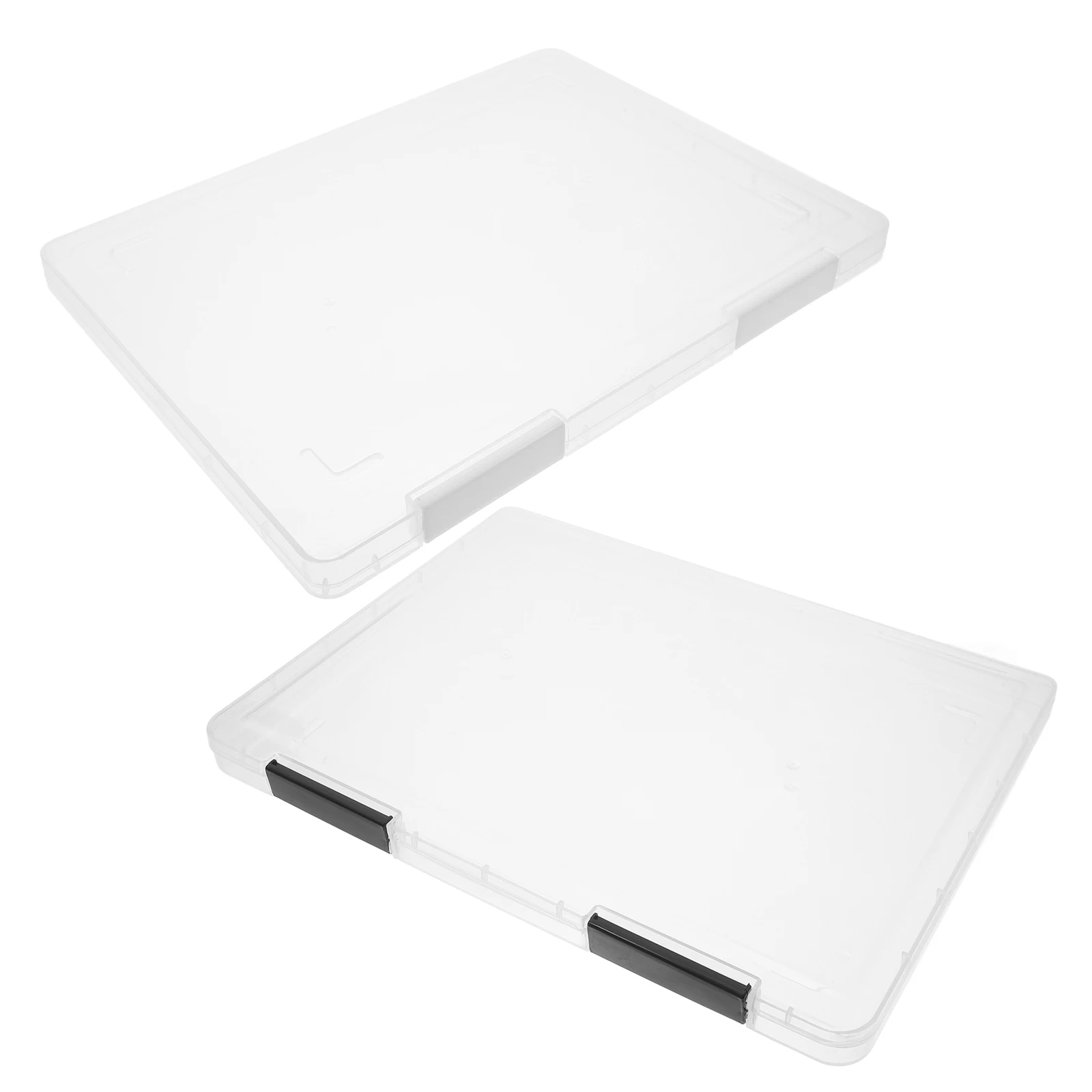 

2Pcs Transparent Folder A4 Portable File ganizer Document Storage Box Plastic ganizer Exam Paper Protector Large Capacity