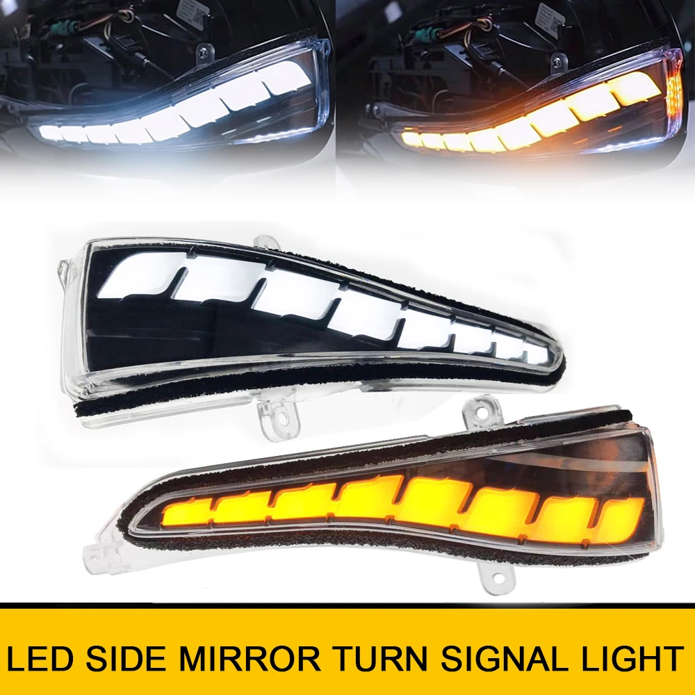 

For Nissan Skyline 2015-2019 Infiniti Q30 Q50 Q60 Q70 White DRL Puddle Light Repeat Blinker Side Mirror Turn Signal Lights Amber