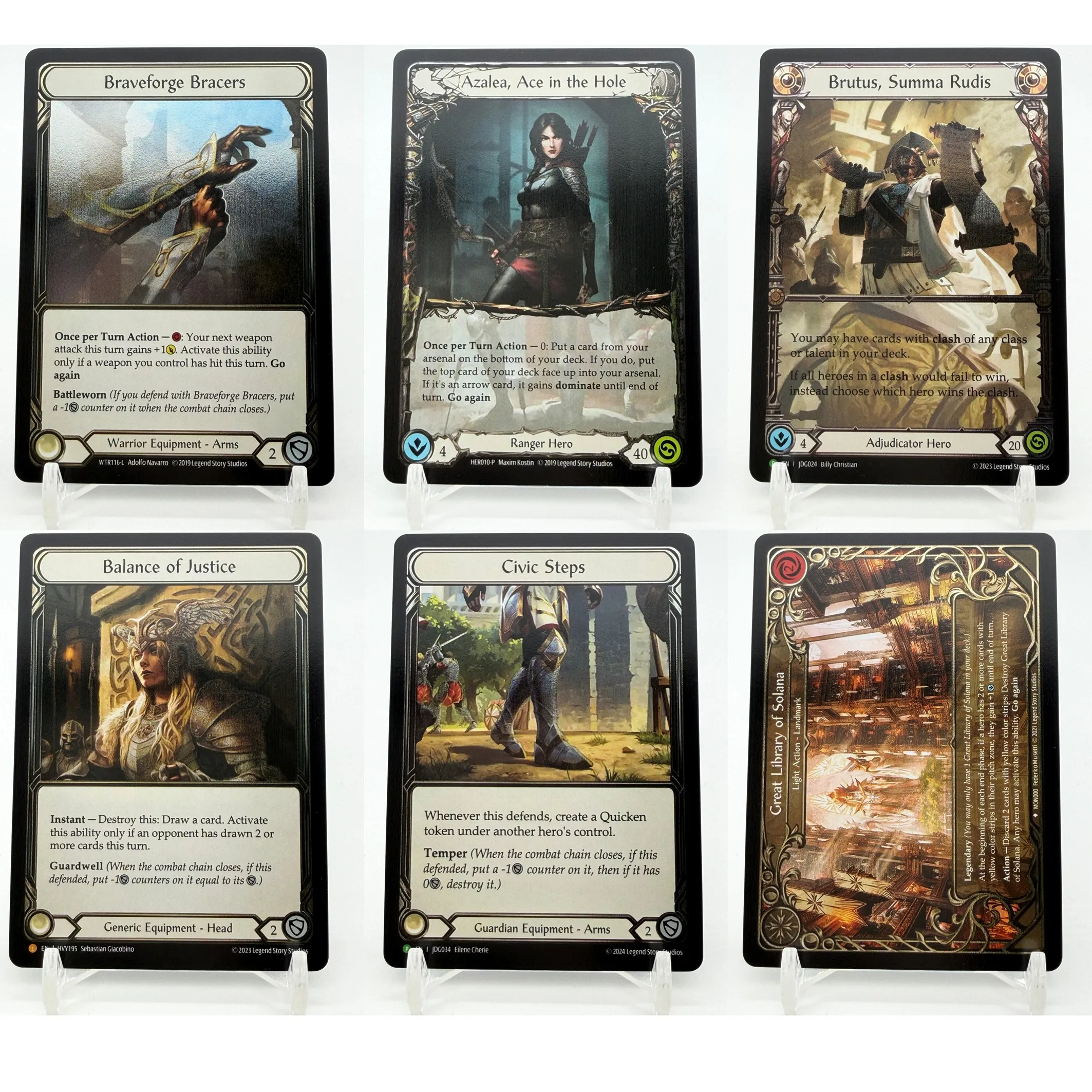 Flesh and Blood TCG (FAB) Rare Judge Promo & Fabled Set: Great Library of Solana, Brutus, Civic Steps - DIY Proxy Cards