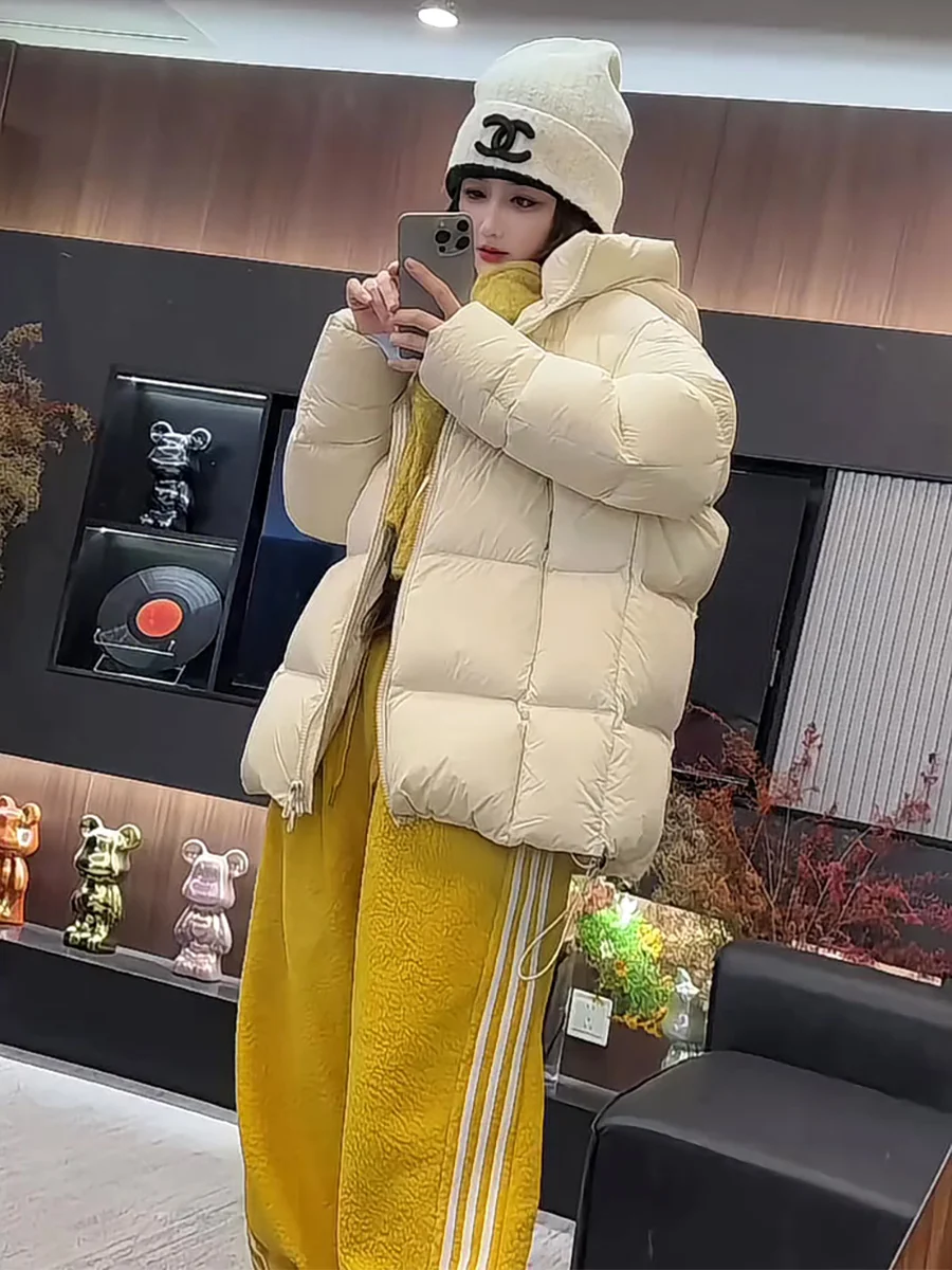 

Пуховик женский Cloudlike Puffy с капюшоном, средней длины, теплый, зимний, в корейском стиле, свободного кроя, ветрозащитный дизайн