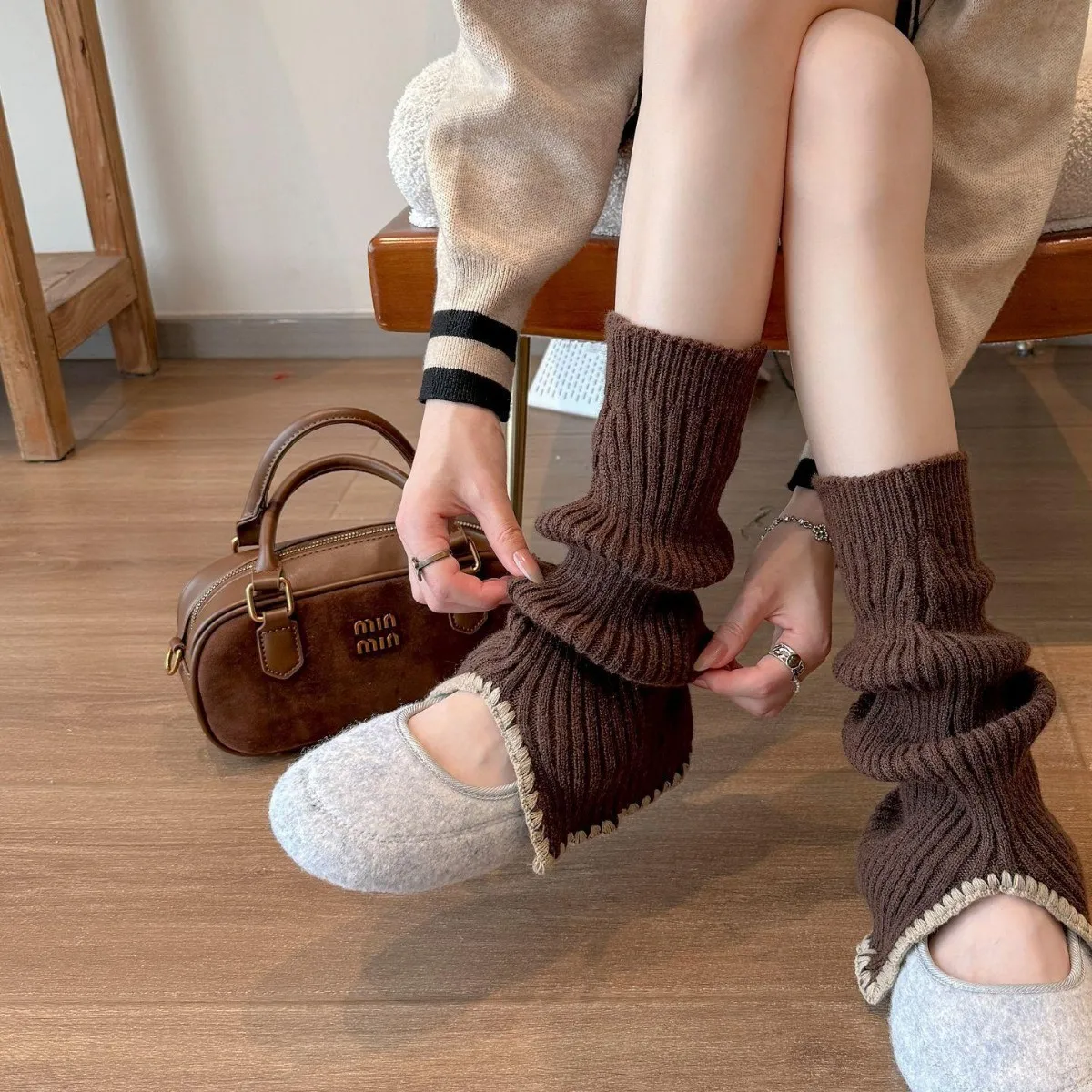 

Autumn Winter Knitted Mid-Calf Out Socks Women's Y2k Leg Warmers JK Boot Cover Perfect for Pairing with Tall Boots Leg Warmers