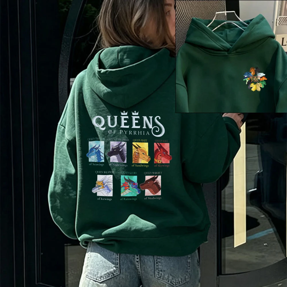 Wings of Fire Queen of Pyrrhia Bookish Hoodies Moonwatcher Tsunami Glory Darkstalker Dragon Fantasy Booktok Long Sleeve Pullover