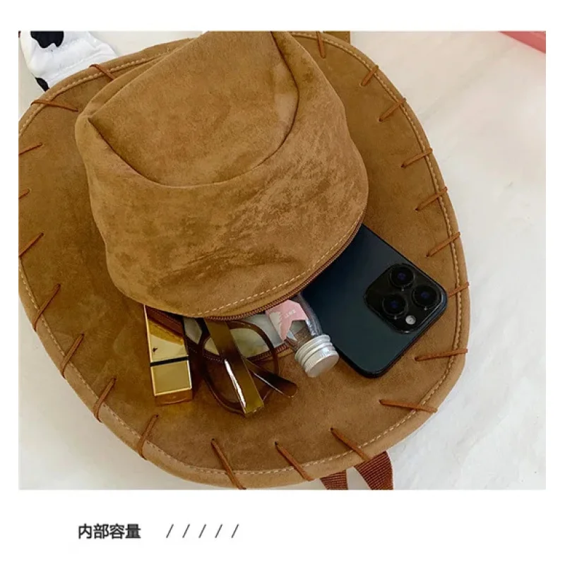 Woody Backpack Western Cowboy Hat Creative Funny Shaped Schoolbag Cosplay Prop Causal Bag hf5]] view 4