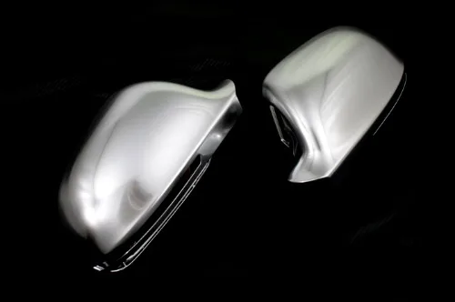 

S Line Style Silver Matt Chrome Side Mirror Cap Replacement (Lane Assist Version) For Audi A4 B8
