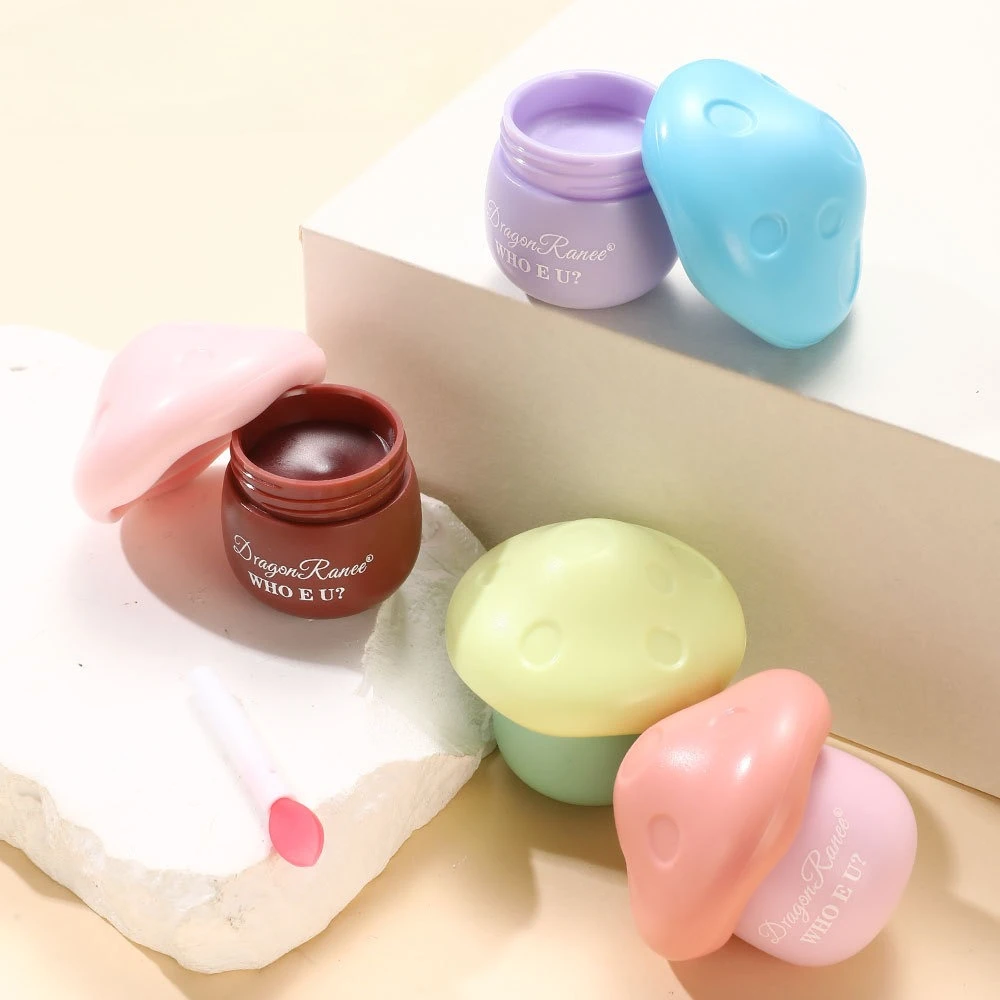 キノコリップバーム かわいいデザイン ピンクティント 保湿リップグロス フルーツフレーバー 天然成分 女性用 乾燥した唇のための毎日のケア