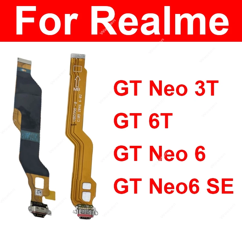 USB Charging Dock Flex For Realme GT Neo 3T 6T GT Neo6 Neo 6 SE USB Charger Jack Port Flex Cable Connector Repair Parts