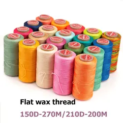 YL 1 roll 210D or 150D 200M 270M Durable Leather flat Waxed Thread Cord DIY Handicraft Tool Hand sewn woven wax rope