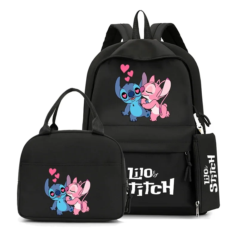 3Pcs/set Lilo Stitch Backpack for Girl Boy Student Teenager Children Rucksack Kids Birthday Gift Women Casual School Bag