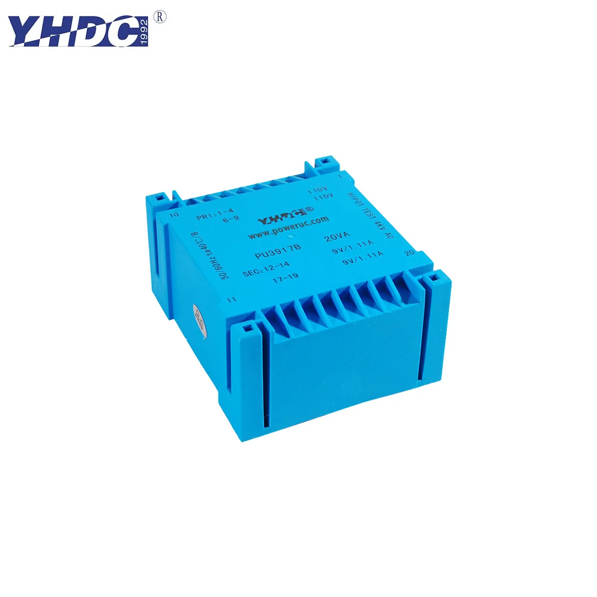 

YHDC PU3917B 20VA 110V×2/115V×2 6V×2/7.5V×2/9V×2/12V×2/15V×2/18V×2/24V×2 PCB Encapsulated Flat Type Isolation Transformer