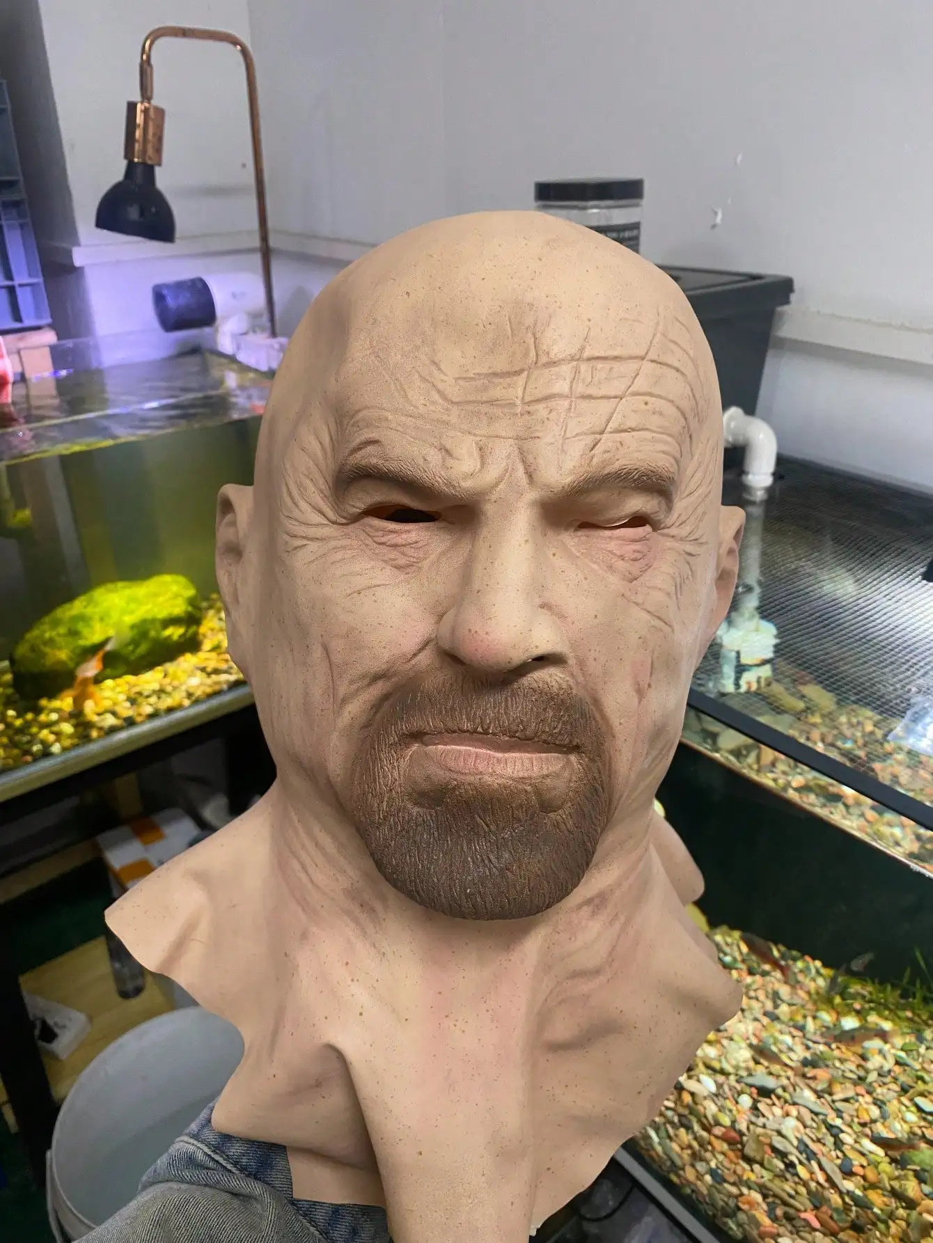 Realistische Glatze alter Mann Maske Breaking Bad Walter weiße Maske Heisenberg Latex Maske Erwachsene Halloween Cosplay Party Maskerade Requisiten – Detail 9