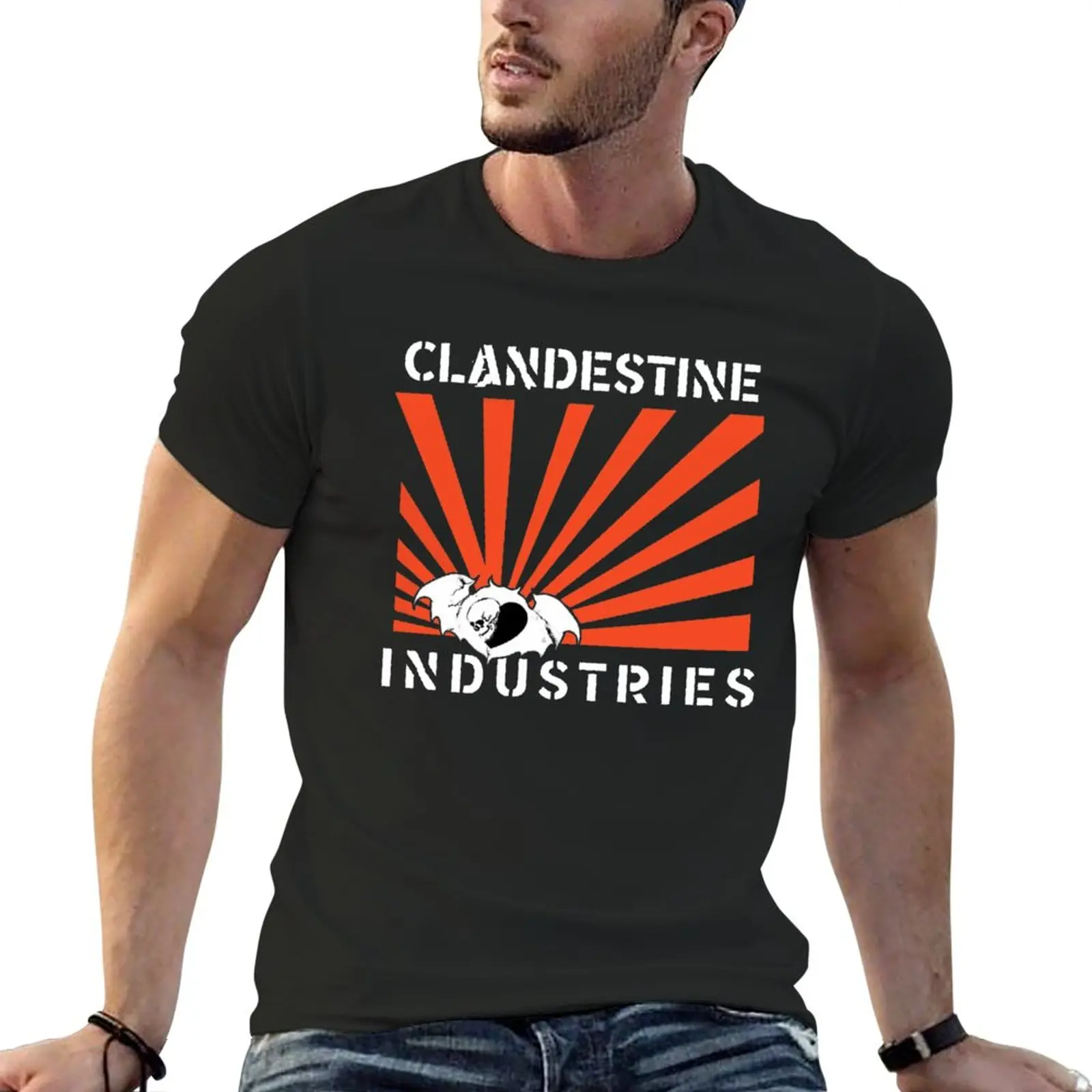 

New Clandestine Industries (White Text) T-Shirt Blouse graphics t shirt mens big and tall t shirts