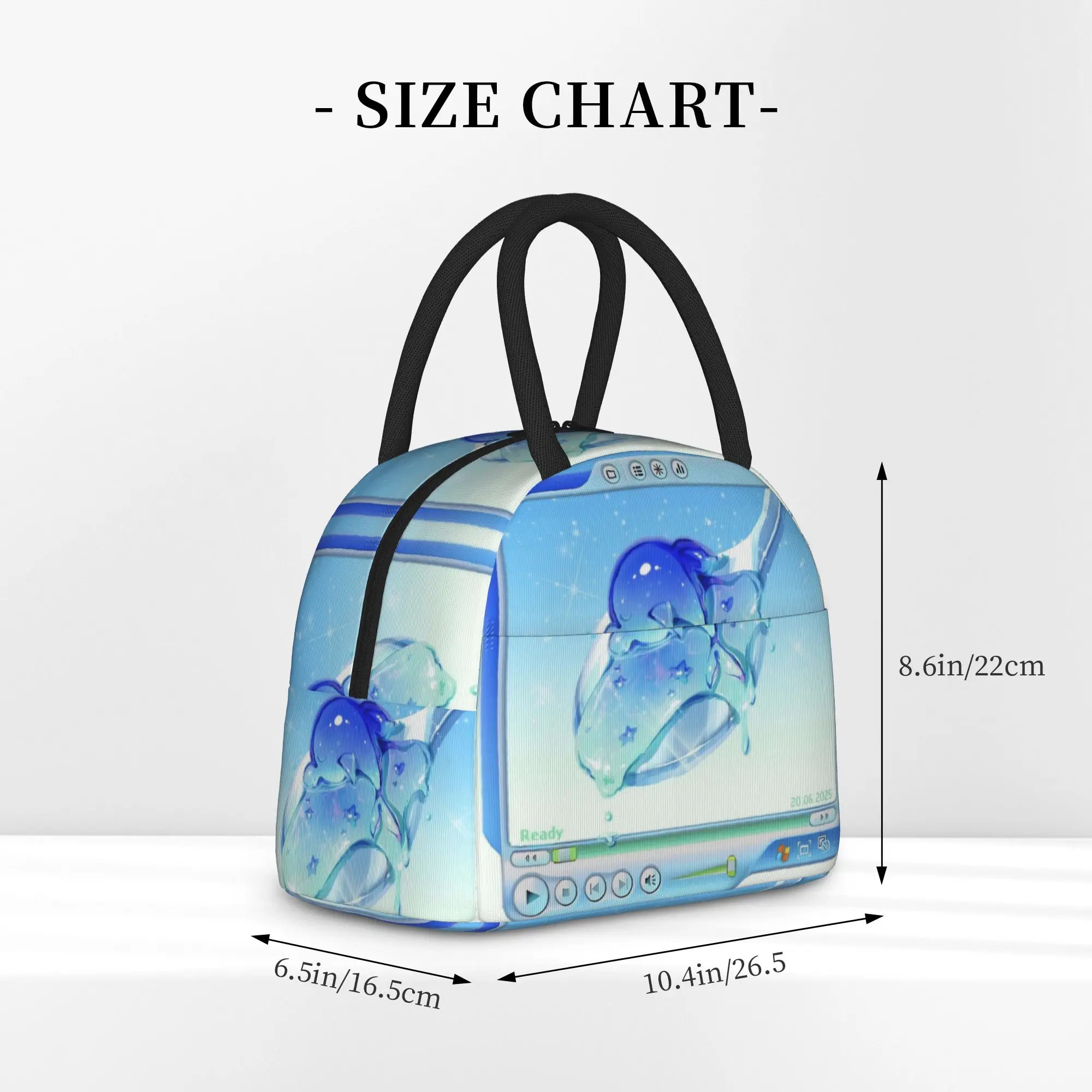 Frutiger Aero Art Vibes Scenery Tote Insulated Lunch Bag Fashion Portable Food Bag Reusable Thermal Cooler Picnic Large Capacity