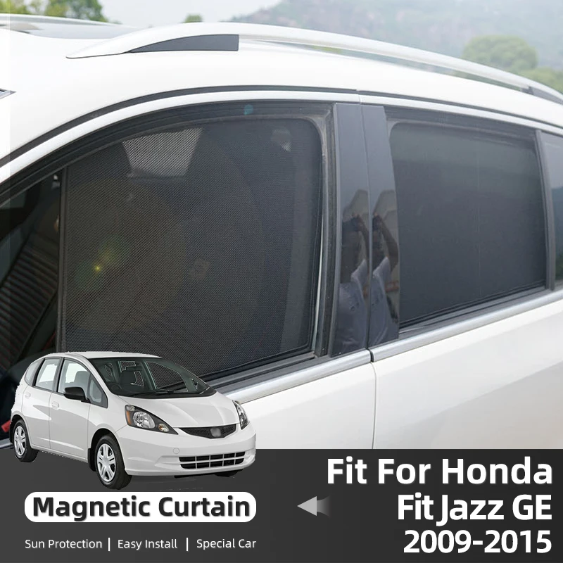 

For Honda Fit Jazz GE 2009-2015 Magnetic Car Sunshade Front Windshield Frame Glass Shading Curtain Rear Side Window Sun Shade