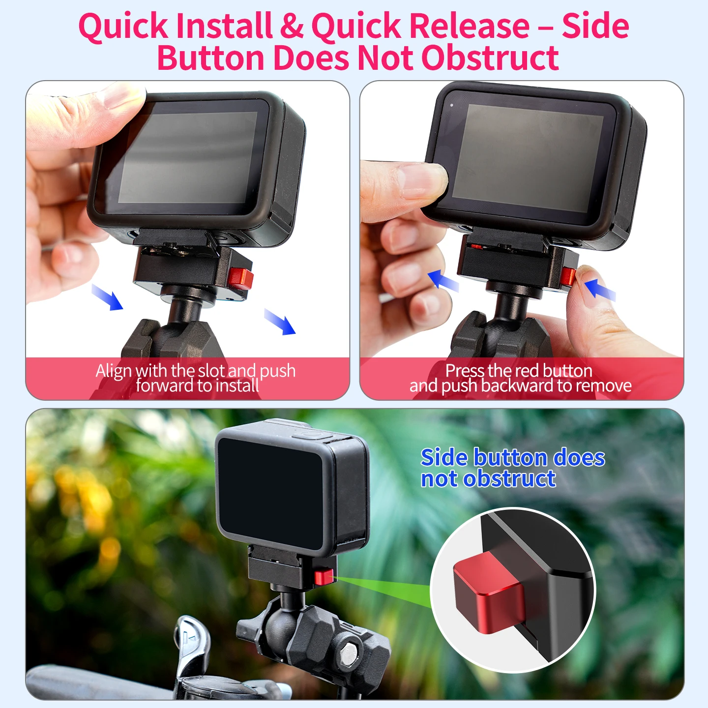 1-Zoll-Kugelkopf-Schnellverschluss-Halterung, 360° verstellbar, keine Blockierung, für Panoramakamera Insta360 X3 X4 X5 für DJI OSMO Pocket Gimbal – Detail 8