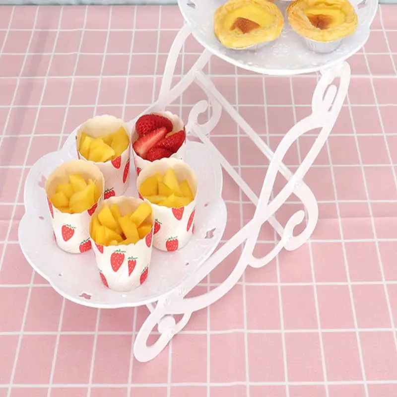 Nordic Dessert Rack Plastic Material Party Dessert Table Decoration Food Fruit Plate White Birthday Party Beautiful Cake Stand