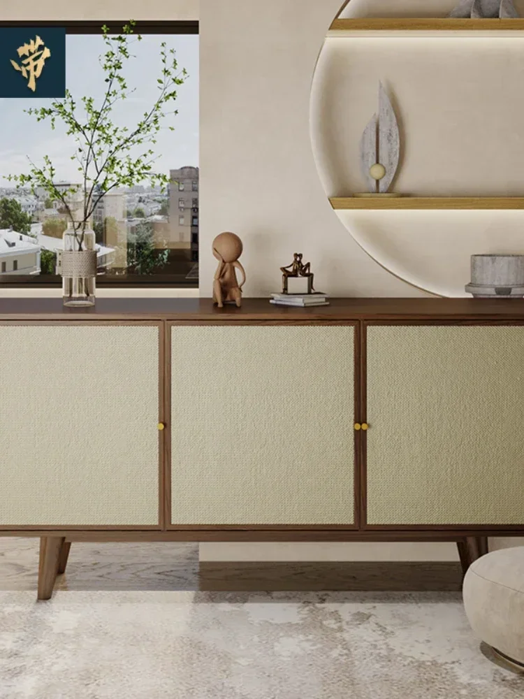Light Luxury Modern Minimalist Living Room Dining Room Solid Wood Home Side Cabinet Storage Cabinet Tea Cabinet