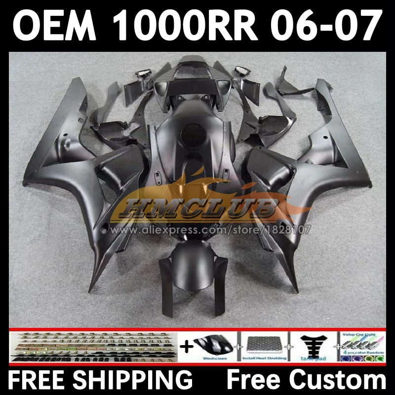 100%Fit Fairing For HONDA CBR 1000 RR CBR1000 RR matte black CC 1000RR 1000CC 76No.10 CBR1000RR 06 07 2006 2007 Injection Body