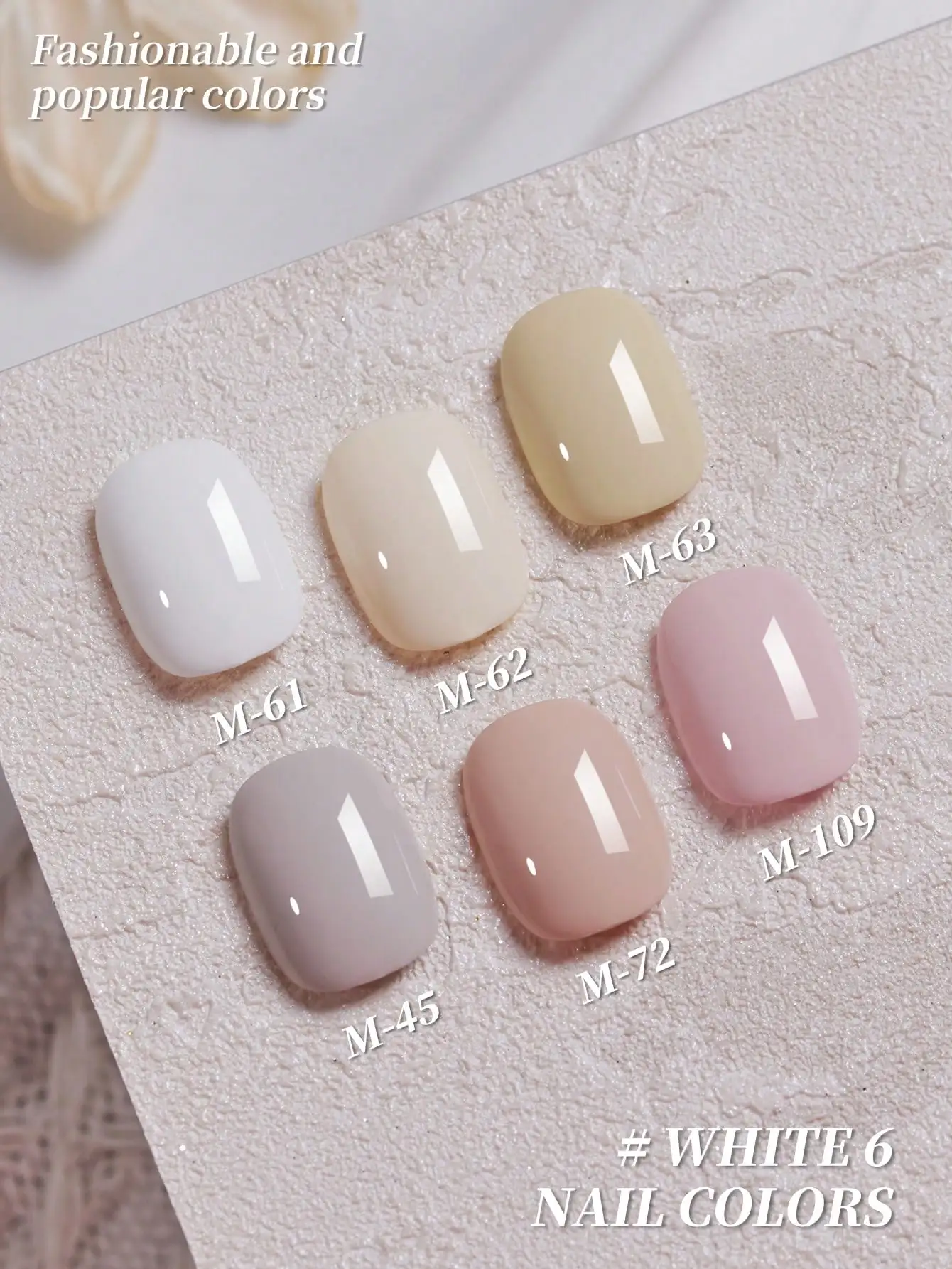 XEIJAYI Set di smalti per unghie gel bianco rosa da 6 pezzi 15 ml, gel per unghie Soaking UV LED, regalo fai da te semipermanente