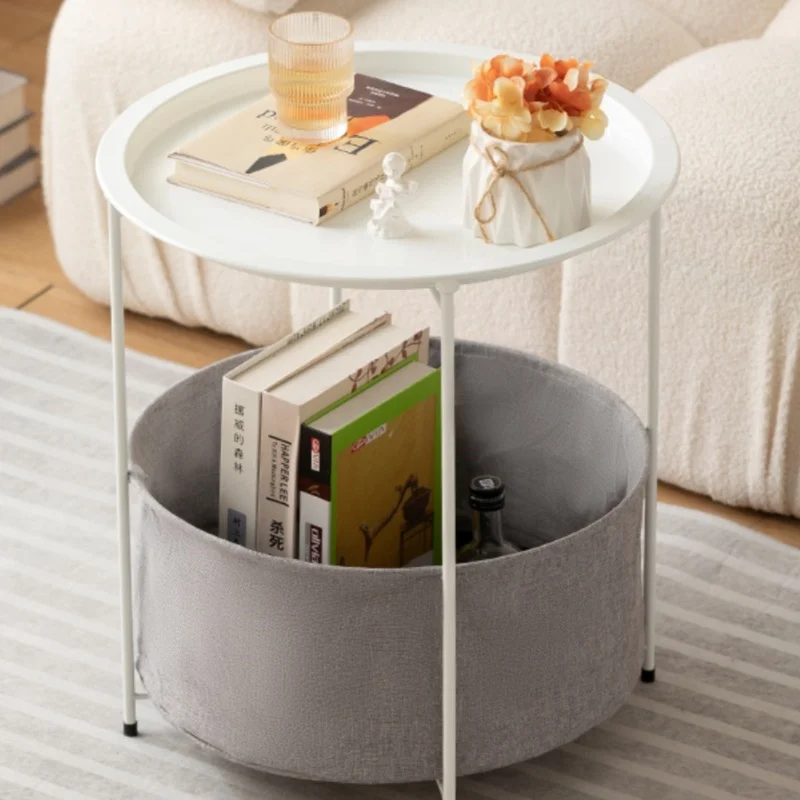 

Nordic small coffee table living room sofa round coffee table corner bedside table tray removable