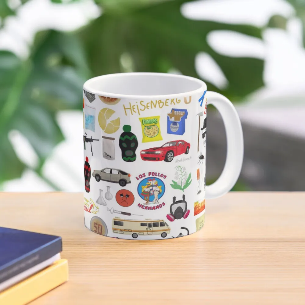 Breaking Bad Collage Drawing Classic  Mug Coffee Drinkware Simple Gifts Handle Round Photo Printed Design Picture Image Cup Tea