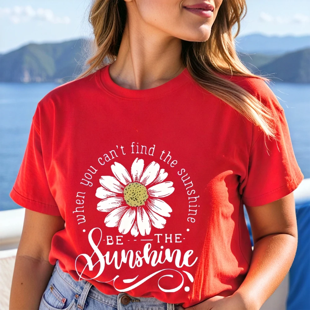 

Hot Sale Trendy Wildflower Graphic Tees for Women Athletic Tops Floral Graphic Print Women's Tee Summer Short Sleeve Casual Top