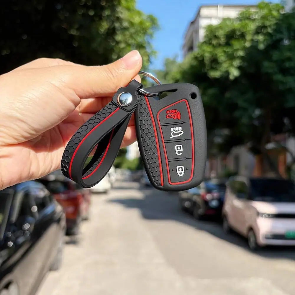 Capa Protetora para Chave de Carro Hyundai Grand Santa Fe 3 DM Ix45 Ix35 Genesis DH Grandeur Azera HG Equus - Acessórios para Chave de Carro