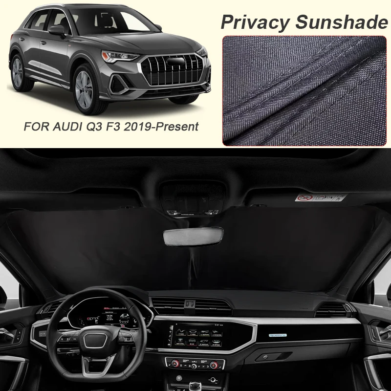 

Автомобильный черный солнцезащитный козырек для окон для Audi Q3 F3 2019-2026, анти-УФ-изоляция, защитная крышка, аксессуары для интерьера