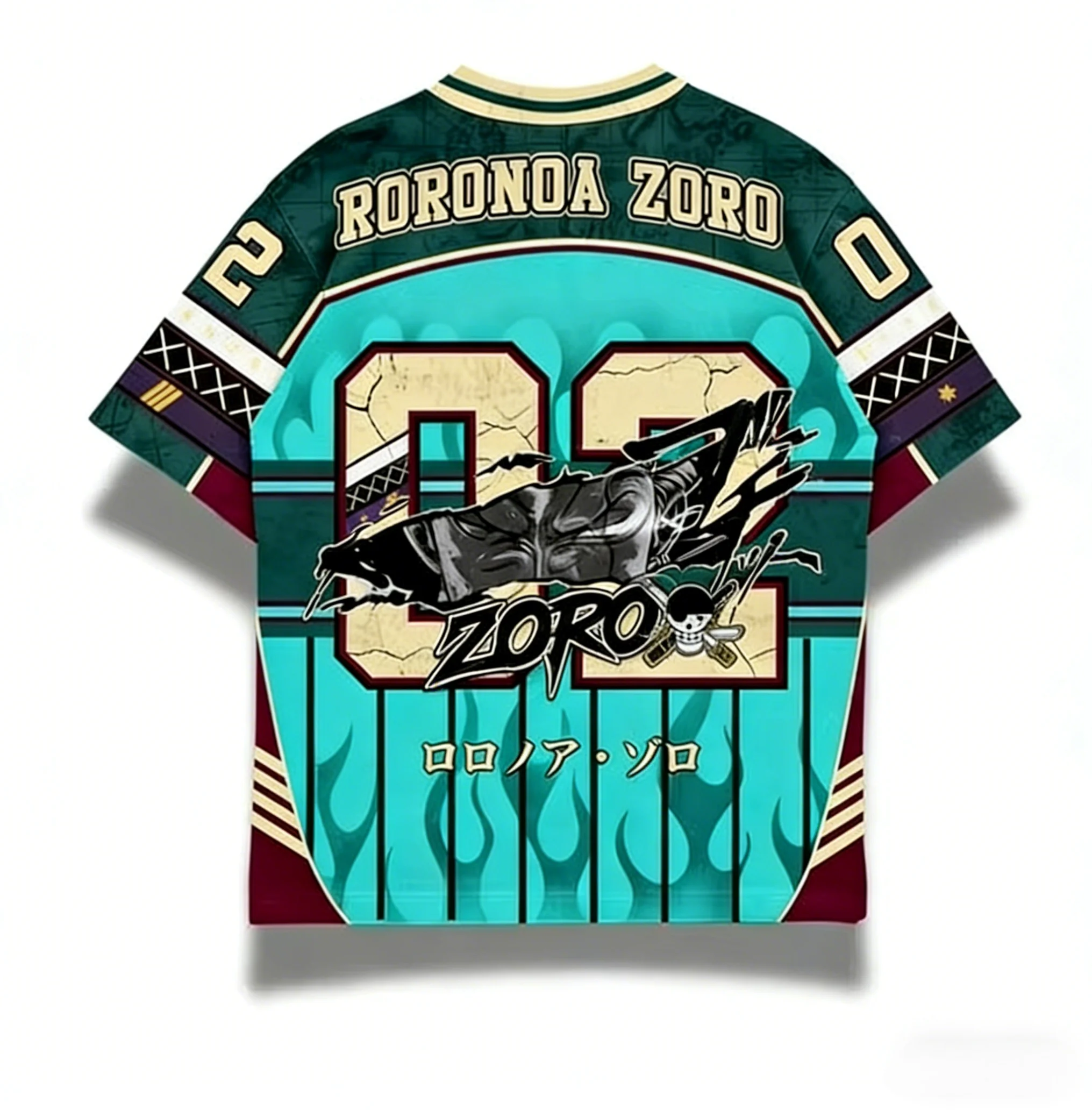 Camiseta de Verano 2026 de One Piece, King Roronoa Solon, Diseño de Tres Espadas 02, Impresión 3D, Transpirable y de Secado Rápido para Hombre y Mujer