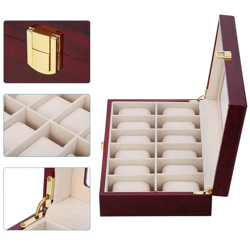 Wooden Watch Display Box 3 6 10 12 Grids Luxury Jewelry Organizer Storage For Case For Mechanical Watches Men Women Wristwatch