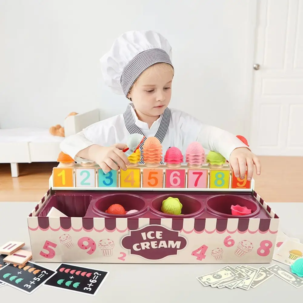 

Plastic Kids Ice Cream Play Set Play House Interactive Pretend Play Food Toy Montessori Color Shape Math Learning Toy