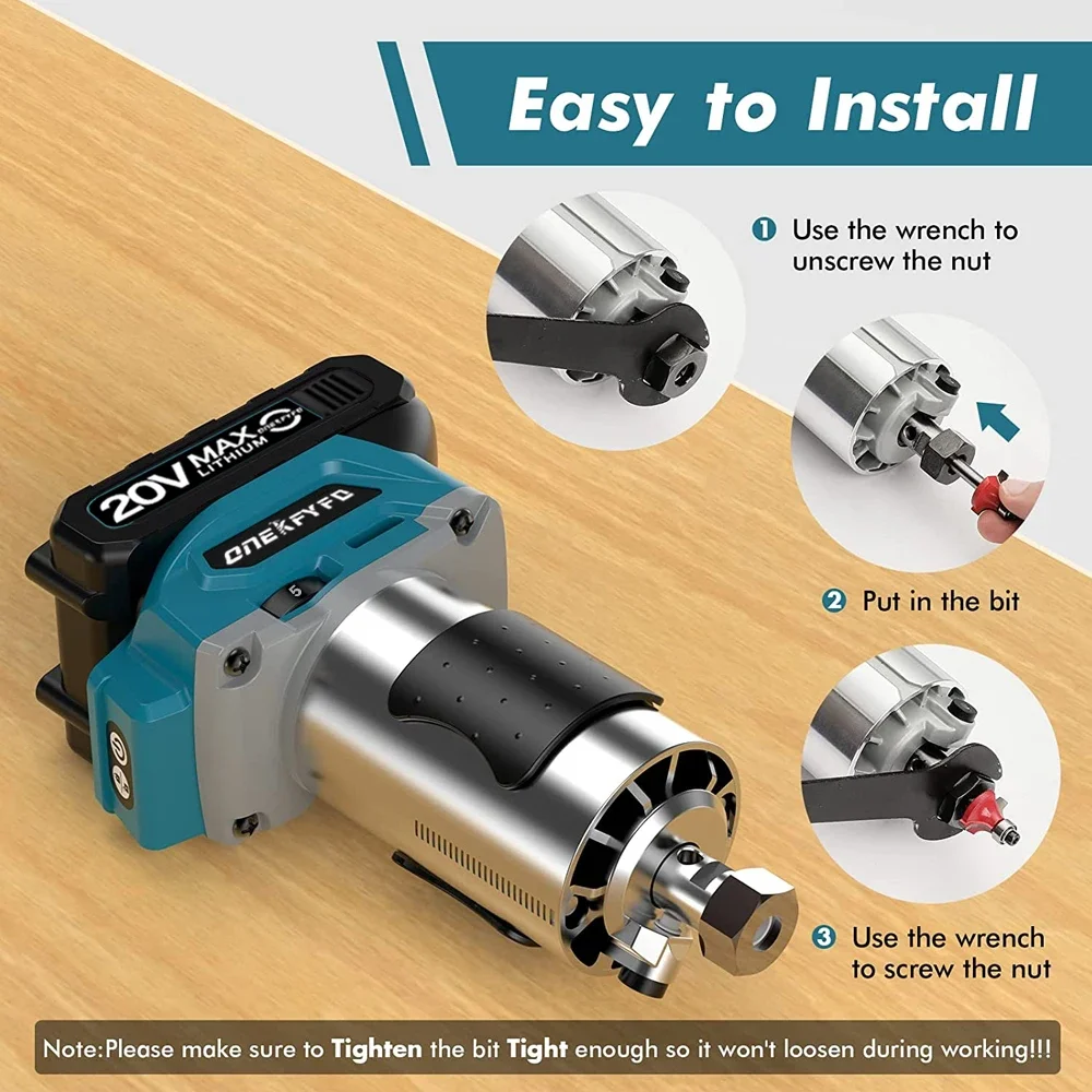 Imagem -03 - Brushless Elétrico Mão Aparador para Makita Cordless Wood Router Carpintaria Gravura Slotting 18v Bateria Velocidades