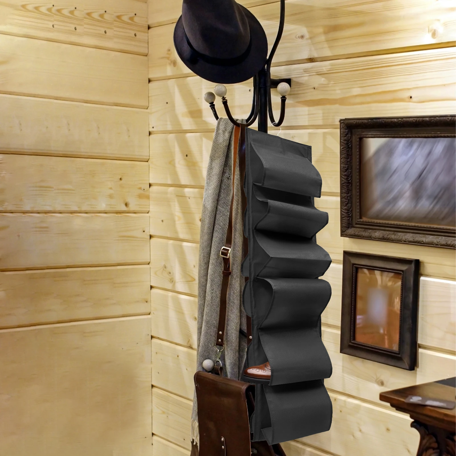 

Storage Dormitory Door Bag Multi Grid Shoe Organizer Large Capacity Non Woven Shoe Pouch Wall Mounted Storage Holder Dustproof