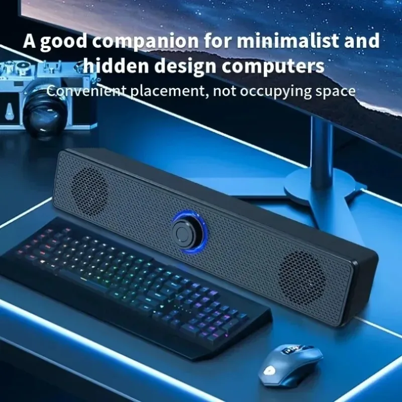 Strong Bass Bluetooth Computer Soundbar Wired USB Powered For PC For Laptop For TV For Desktop For Home Office Gaming Daily Use view 3