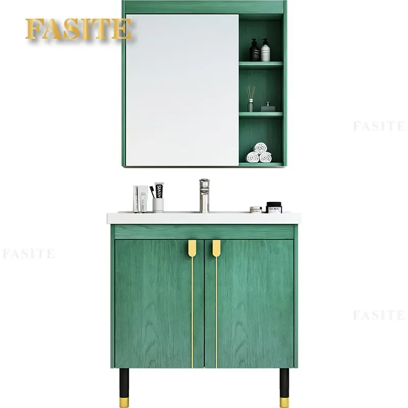 For Nordic Solid Wood Bathroom Cabinet Simple Wash Basin Vanity Unit Toilet Sink Table Modern Home Decor Storage Furniture