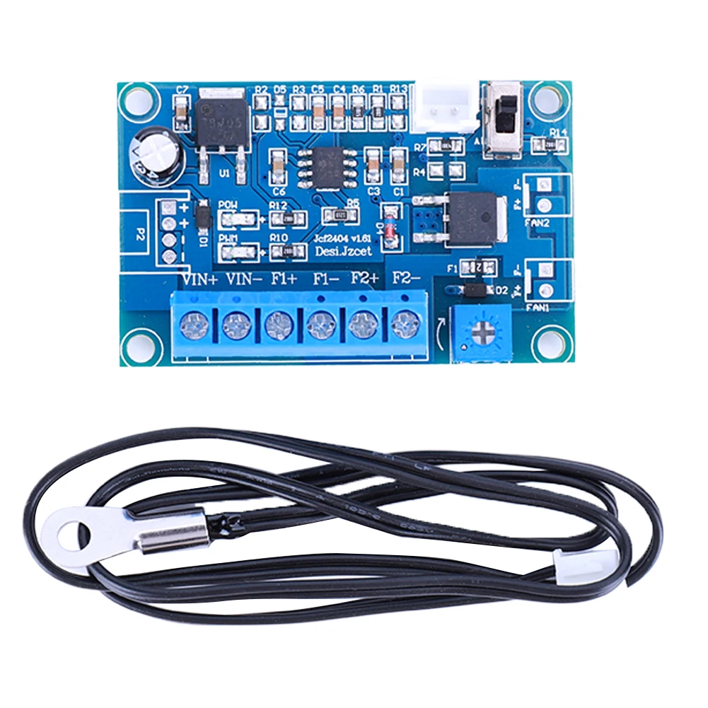 Control de temperatura del ventilador con Sensor, módulo de regulación de velocidad del ventilador del chasis con Cable 2/3/4, cc 12V 24V 4A