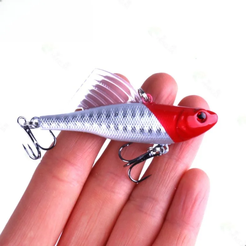 1 Stück Sinkender Vib-Vibrationsköder 7cm 17,5g Angelköder mit Wirbel, Jig-Flügel, Künstlicher Harter Köder, Wobbler-Angelzubehör