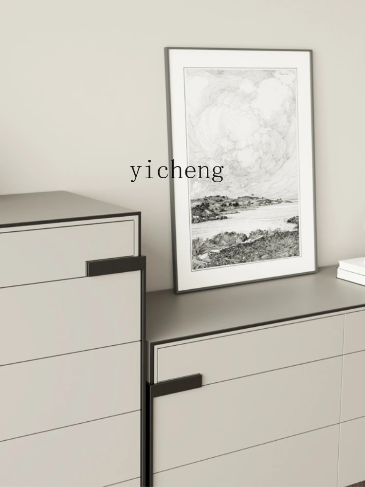 ZC Minimalist Bedroom Chest of Drawers Modern Tailstock Storage Cabinet Wall-Mounted Five-Drawer Six-Drawer Cabinet