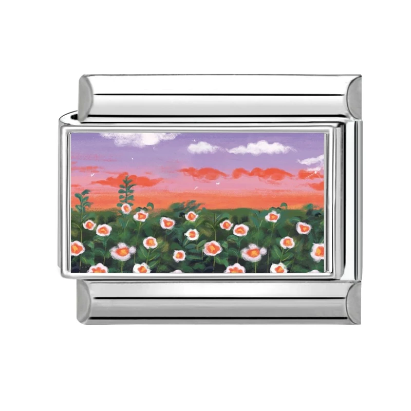 Mountains and Seas Scenery Italian Charm Links for Bracelets