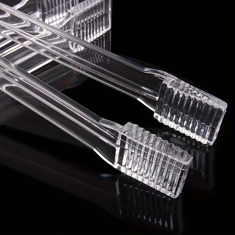 

10 pcs Clear Mini Serving Tongs - Durable Plastic Food Clips for Ice, Buffet - Perfect for Parties, Weddings, and College Dorms