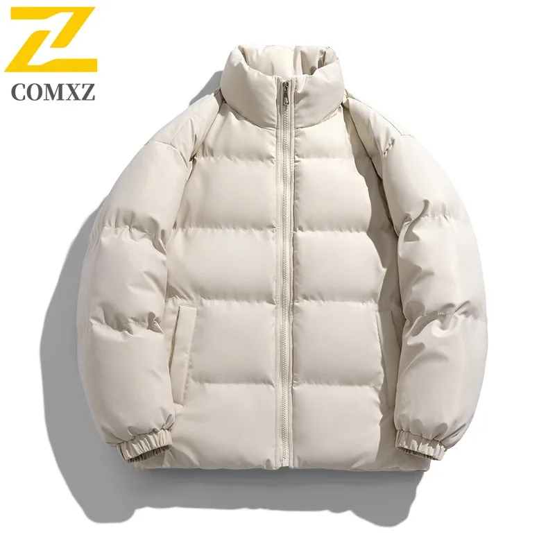 سترة رجالية كاجوال بياقة واقفة من COMXZ سترة خارجية للتسلق ومقاومة للرياح سترة دافئة راقية على الطراز الحضري ملابس خارجية شتوية خفيفة مريحة