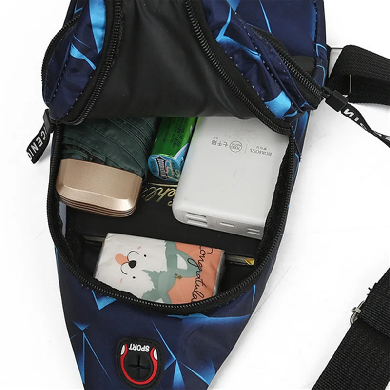 Bolsos cruzados informales de tela Oxford con estampado geométrico, mochila para marido, bolsos de hombro de viaje deportivos, bolsos de pecho para amantes de la luz al aire libre