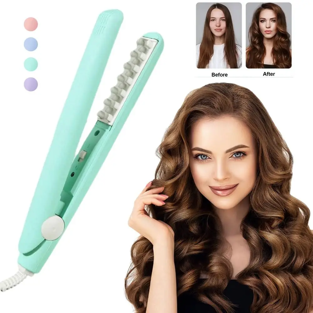 2 في 1 مكواة تجعيد صغيرة مزدوجة الأغراض بكرات ساخنة منفوش موجة مكواة تجعيد الشعر المحمولة الجذر رافع السفر الشباك العصا #1
