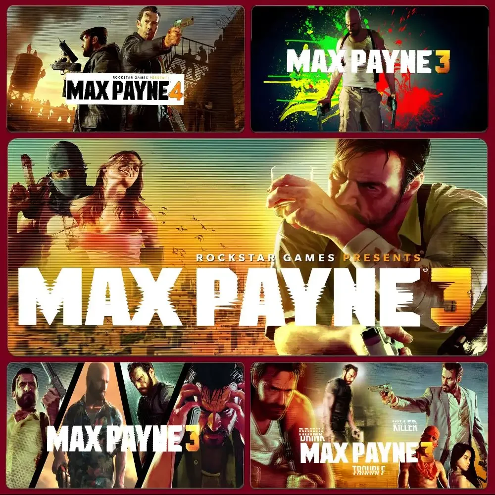 Game Shooter Max Payne Mouse Pad Large Gaming Mousepad with Stitched Edges Thickened Desk Mat PC